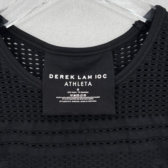 ATHLETA DEREK LAM Soho Seamless Muscle Tank Womens Small Black Perforated Knit - Picture 8 of 11